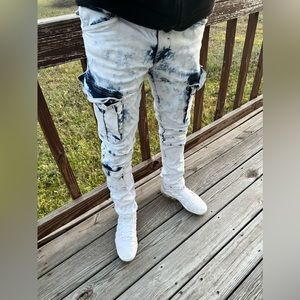 •The Wash & Draw•Drawstring Washed Cargo Denim by GRINDHOUSE